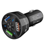 55W Multi USB Port Car Charger QC3.0 2USB+Type C Car USB Charger Quick Charge Adapter