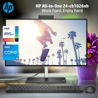 HP ALL IN ONE 24cb-1022nh INTEL CORE i5-12TH GEN 8GB DDR4 RAM 256GB NVMe SSD 23.8" FHD INTEGRADED INTEL IRIS Xe GRAPHICS FREE DOS BLACK