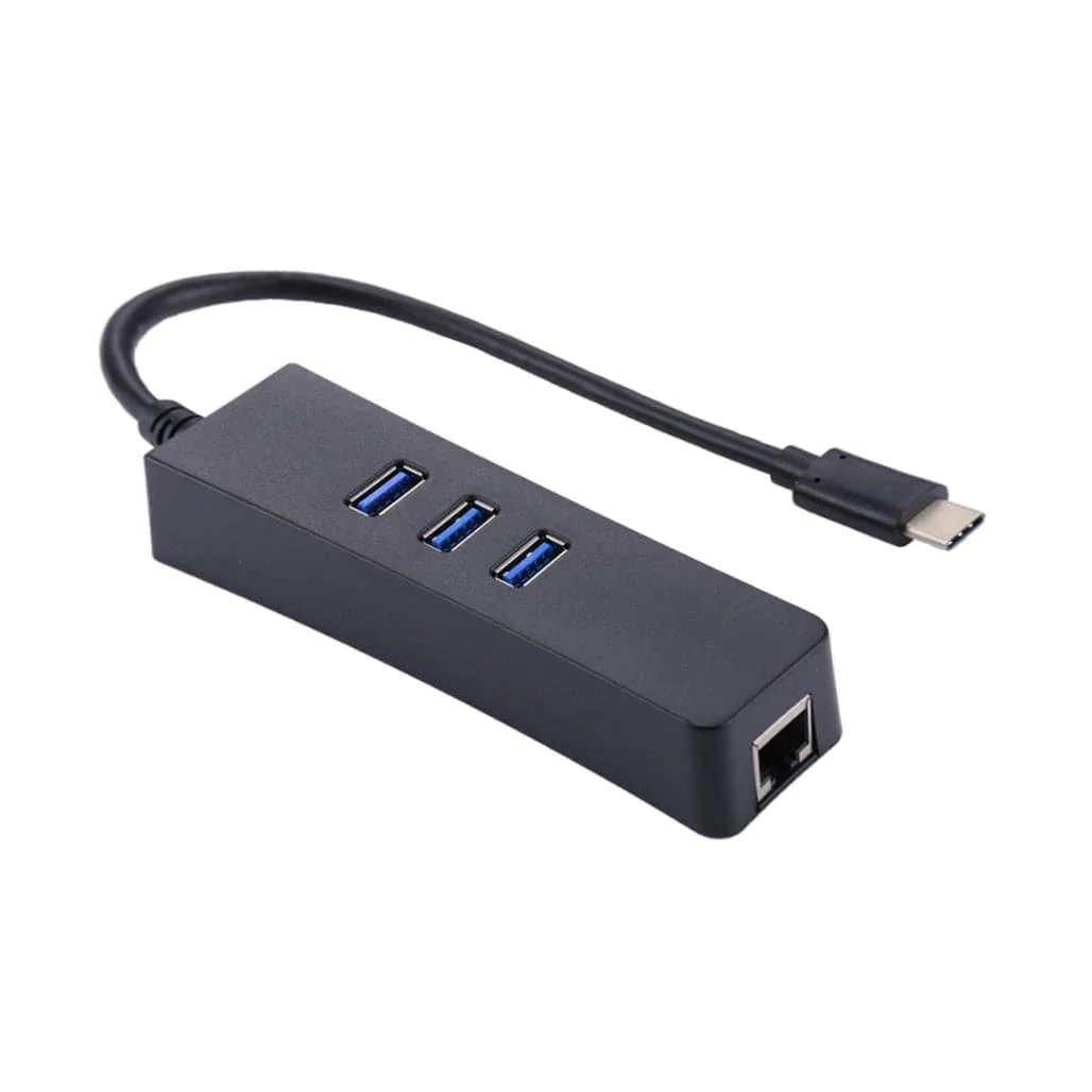 USB-C / Type-C to 3 USB 3.0 Ports HUB High Speed Gigabit Ethernet Adapter Multi-function LAN Adapter
